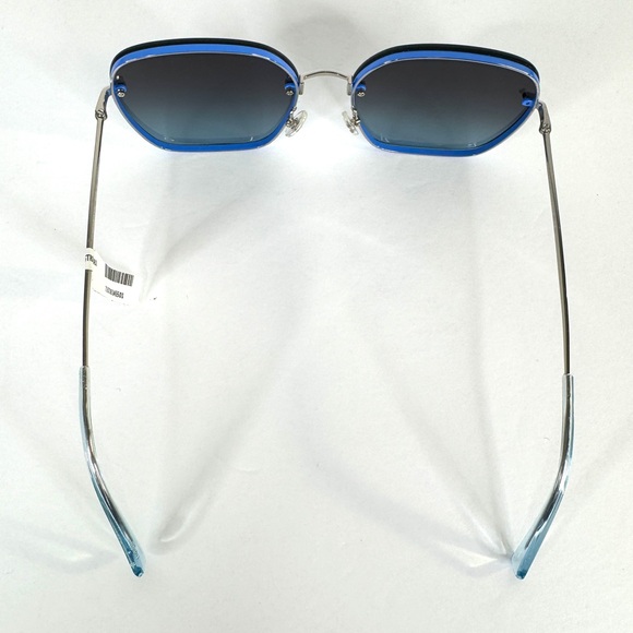 REBECCA MINKOFF Gloria 3/S Sunglasses NEW Blue Silver Square main image 12